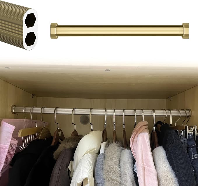 Small Wardrobe Hanging Rail Silver Black Champagne, 50 75 100 120 140 Cm Closet by Unknown