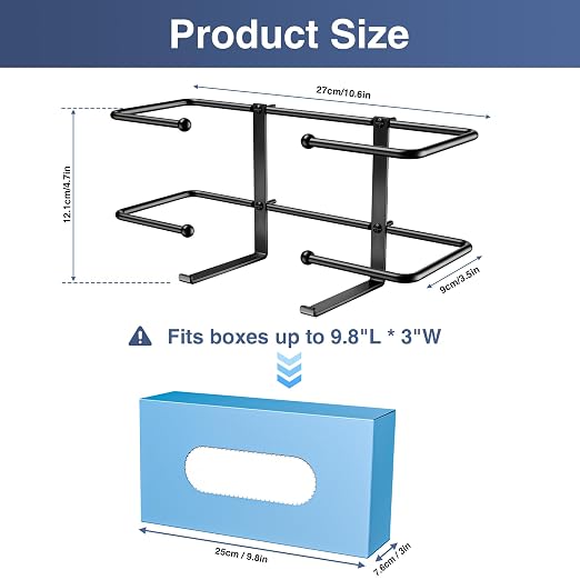 Wall Mount Glove Box Dispenser: Black Holder - Image 2