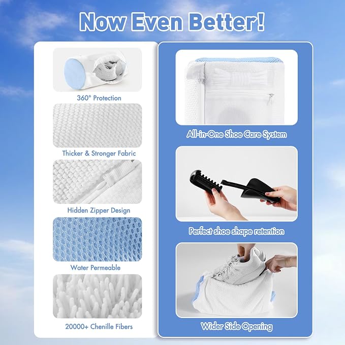 Shoe Washing Machine Bag w/Shoe Trees to Prevent Deformation - Image 3