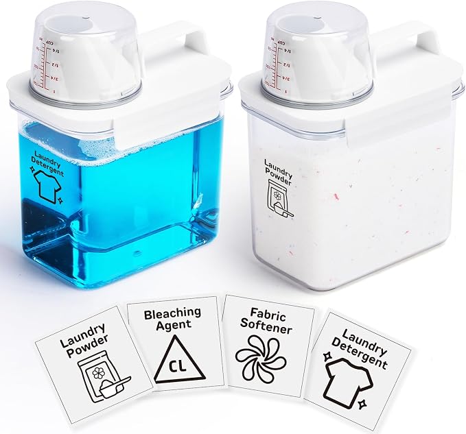 Laundry Detergent Dispenser-2 Pack, 37 oz Detergent Dispenser by BikkiiHomeGoodsWiseChoice