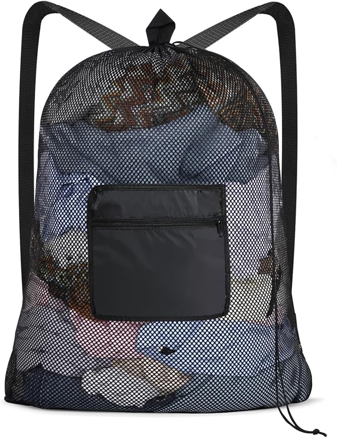 OTraki Mesh Laundry Bag Backpack 24x32 Inch Gym Drawstring Backpack Travel by OTraki