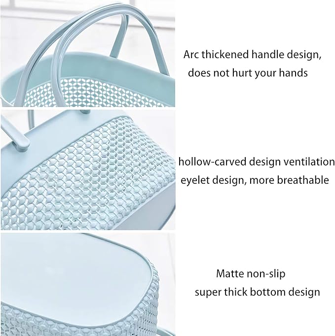 rejomiik 2 Pack Plastic Shower Caddy Basket, Portable Organizer Storage Tote - Image 5