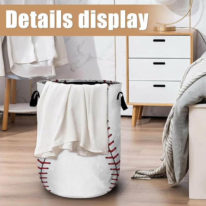 Baseball Laundry Basket, Foldable Waterproof Ball Laundry Hamper Tote Bag Dirty - Image 6