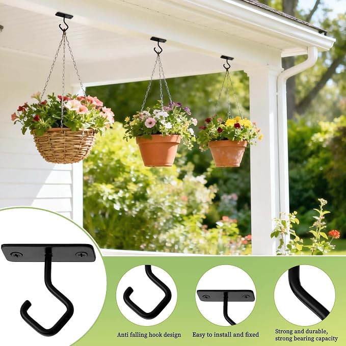 AJART Ceiling Hooks for Hanging Plants: Iron Plant Hanger for Wall Mount - Image 2