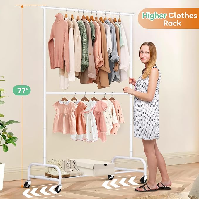 SLEEPING LAMB Double Rod Heavy Duty Clothes Racks - Image 3