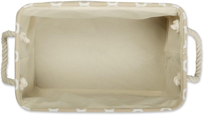 DII Polyester Container with Handles, Lattice Storage Bin, Vintage Linen - Image 3