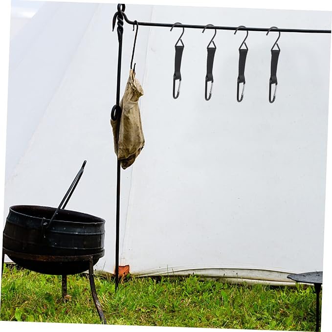 Outdoor Hooks for Camping 4-Piece Kitchen Storage Set Sturdy Metal Pot and - Image 5