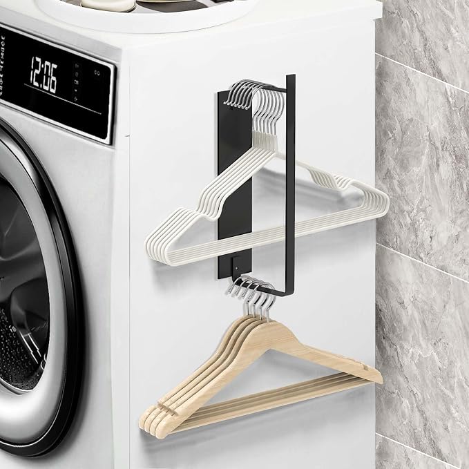 Magnetic Hanger Holder for Laundry Room, Space-Saving Hanger Organizer for by FODIENS