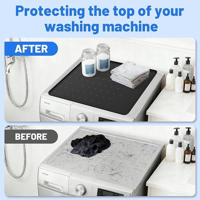 1 Pack 26" x 26" Washer and Dryer Topper, Silicone Washer Dryer Countertop - Image 3