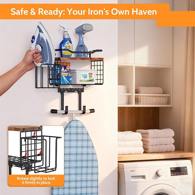 Ironing Board Hanger Wall Mount, 2-Layer T&Y Iron Board Holder - Image 4