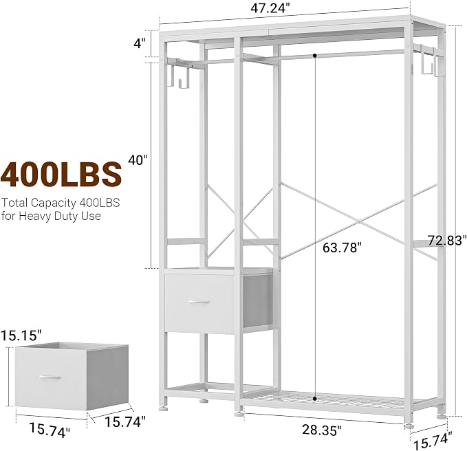 Lulive Clothes Rack, Heavy Duty Garment Rack - Image 4