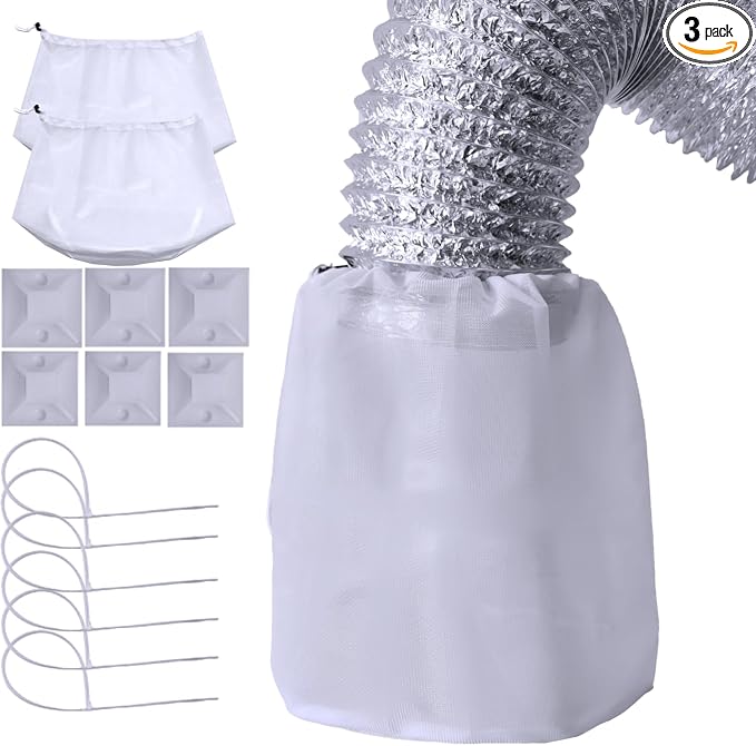 3 Pack Dryer Vent Lint Catcher Bags White by Unknown