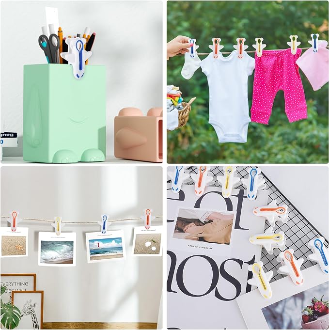 Plastic Clothes Pins Strong Clothespins-Heavy Duty Laundry Plane Clothes Clips - Image 3