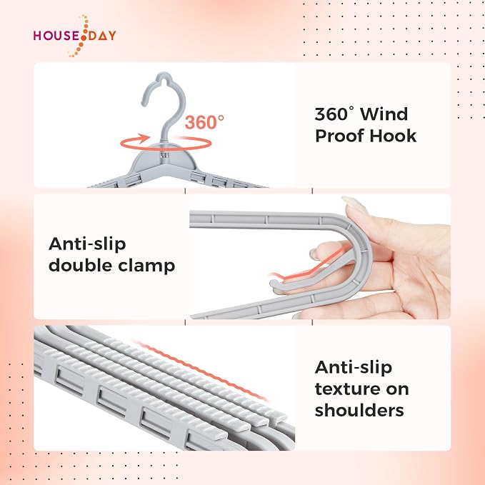HOUSE DAY Extra Large Adjustable Hangers 4 Pack, Heavy Duty Clothes Hangers - Image 6