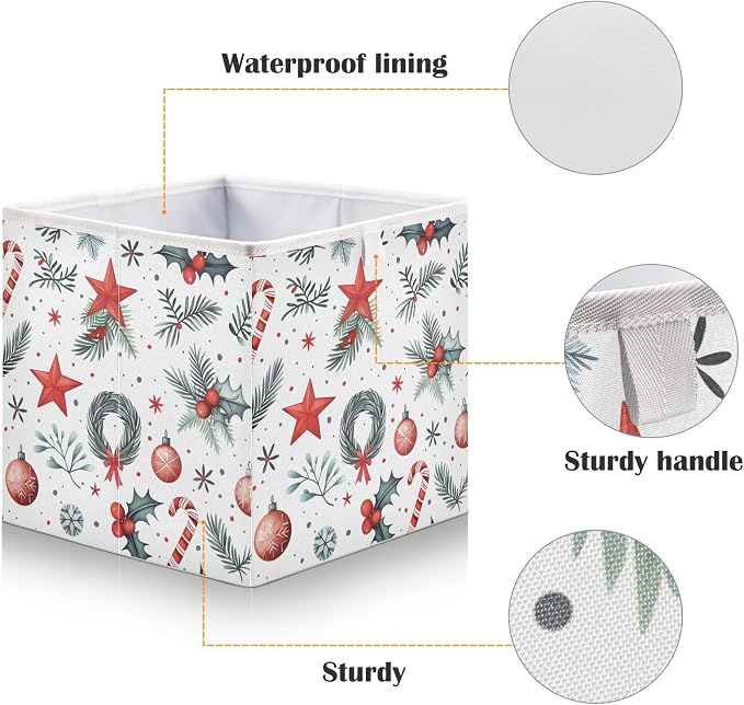 senya Large Storage Bins Tile Black and White Christmas Tile Collapsible - Image 4