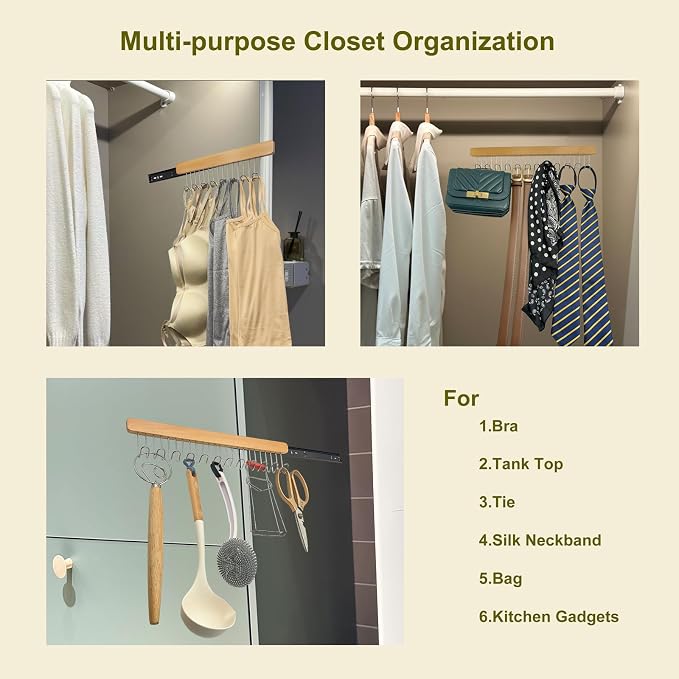 2 Pack 16 in Valet Rods for Closet, Pull Out Closet Rod - Image 5