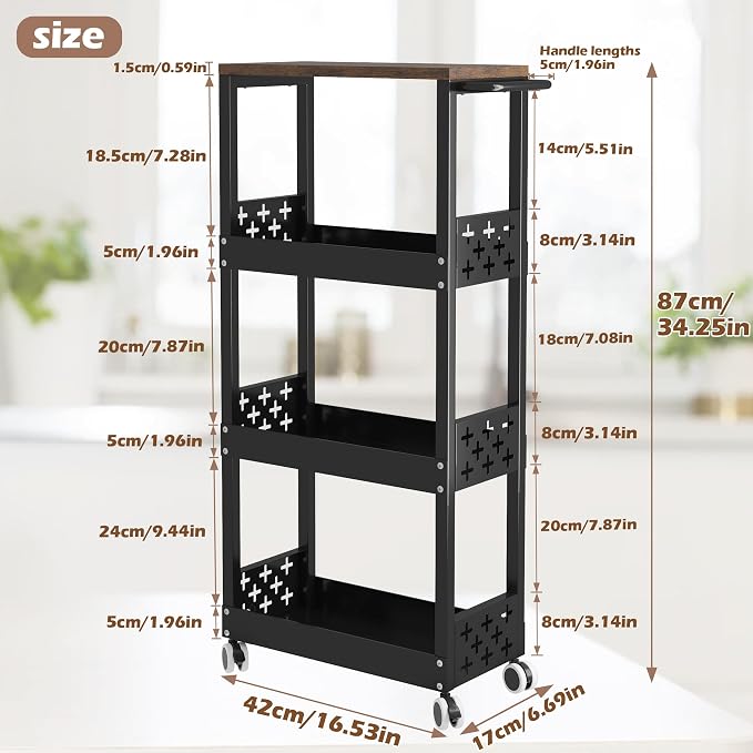 COVAODQ Bathroom Storage Cart Slim Storage Cart - Image 3