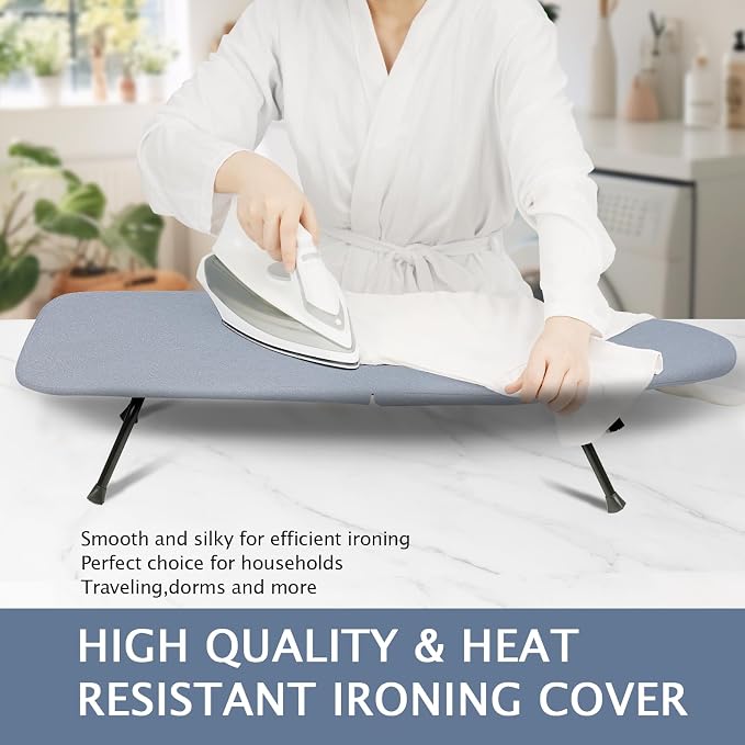 SheeChung Small Ironing Board Tabletop 12"x32", Mini Table Top Ironing Board - Image 4