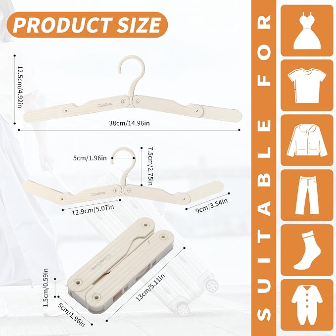 Foldable Travel Hangers 4 Pack Space-Saving ABS - Image 6