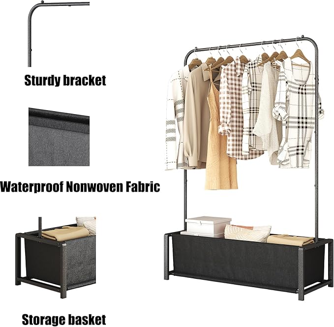 SUOERNUO Garment Rack for Hanging Clothes Rack Heavy Duty Portable - Image 6