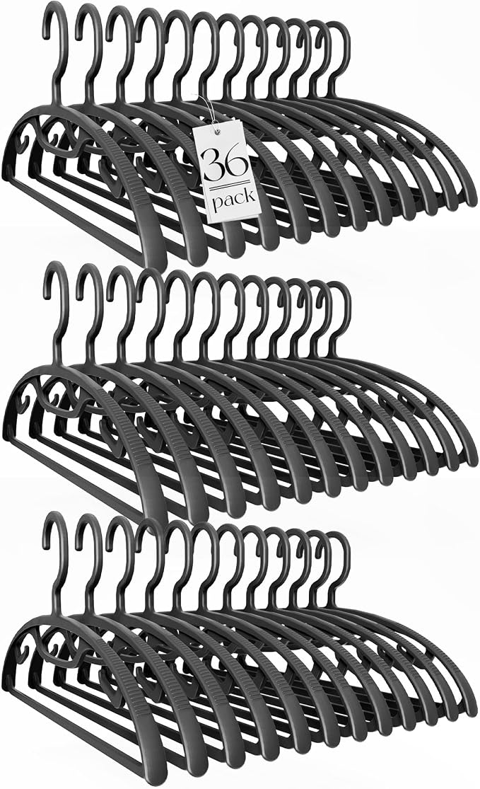 HOUSE DAY Plastic Clothes Hangers 36 Pack, Sweater Hangers No Shoulder Bump by HOUSEDAY