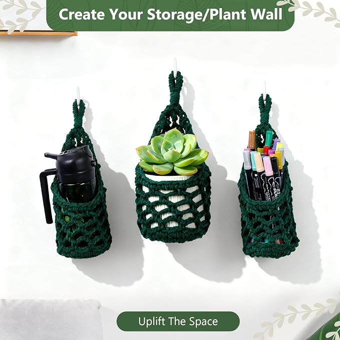 Macrame Wall Plant Hanger, Hanging Planter Basket Holder, Wall Planters - Image 4