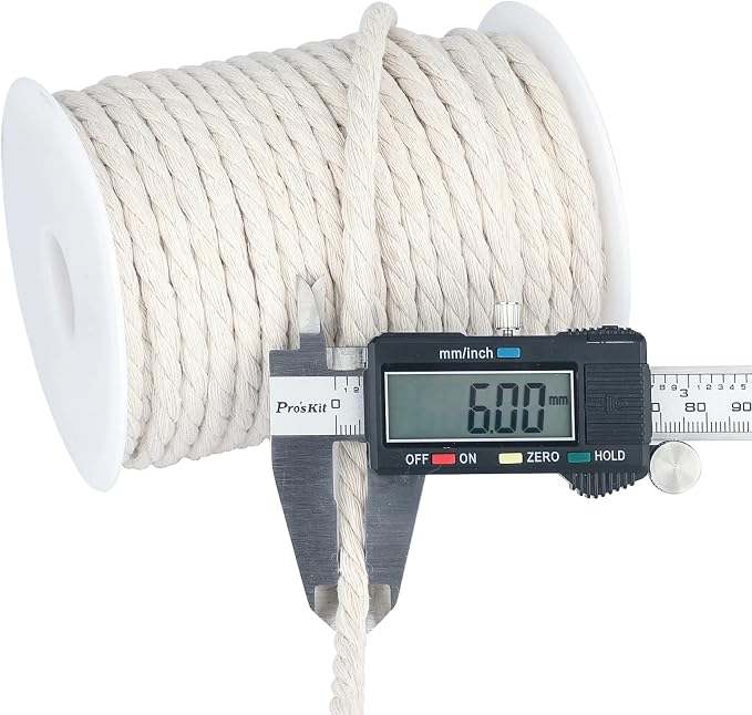 joycraft Macrame Cord, Off White Cotton Rope, 6mm x 32 Yard Natural White - Image 2