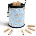 Clothespin Storage Bag with Hooks & Drawstring Closure Corgi Pet Paw Space by Unknown