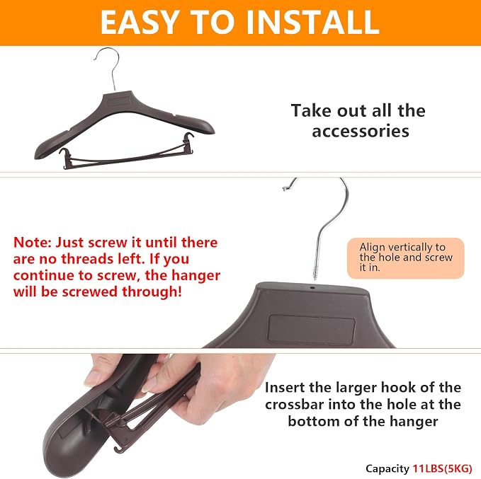 DEDU Suit Hangers for Men 20 Pack, Thick Plastic - Image 7