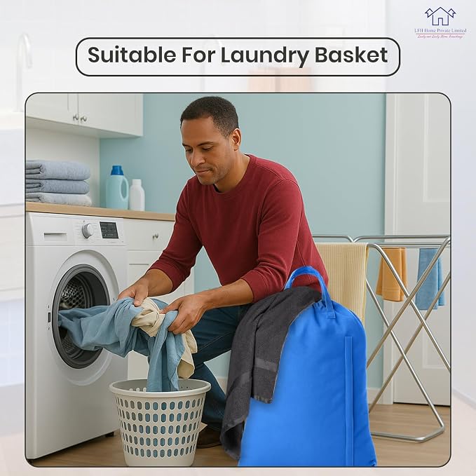 LFH Home Large Premium Cotton Canvas Laundry Bag - Image 5