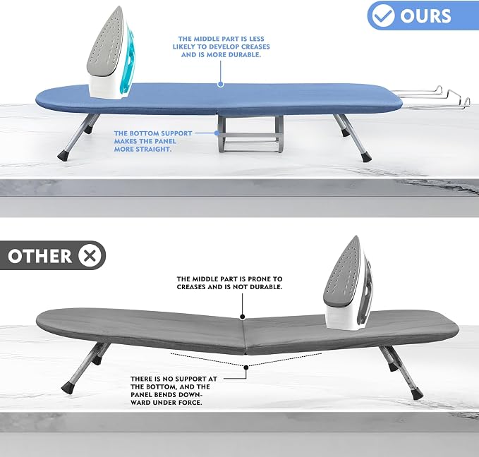 BiJun Small Ironing Board, Foldable Table Top Ompact Portable Mini Ironing - Image 4