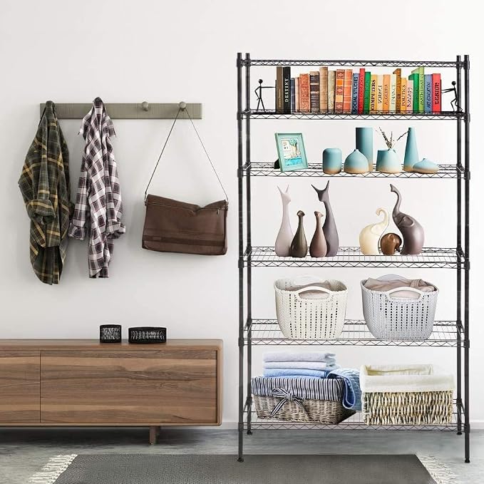 Meet perfect 6-Tier Wire Shelving Unit, 1500LBS Total Weight Capacity - Image 2