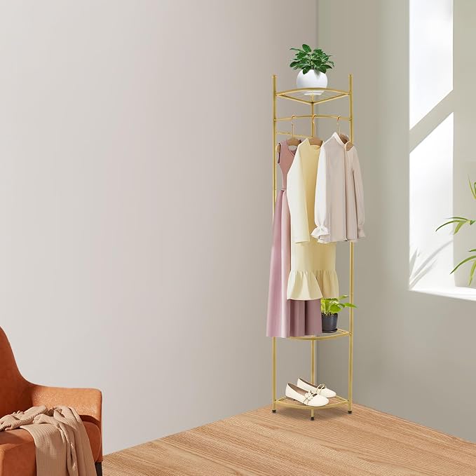 Coat Rack, Corner Clothing Rack, Freestanding Garment Rack - Image 4