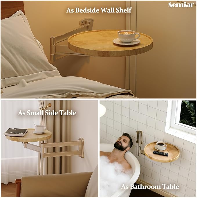 Wall Mounted Folding Table, Small Solid Wood Drop Down Floating Wall Desk - Image 8