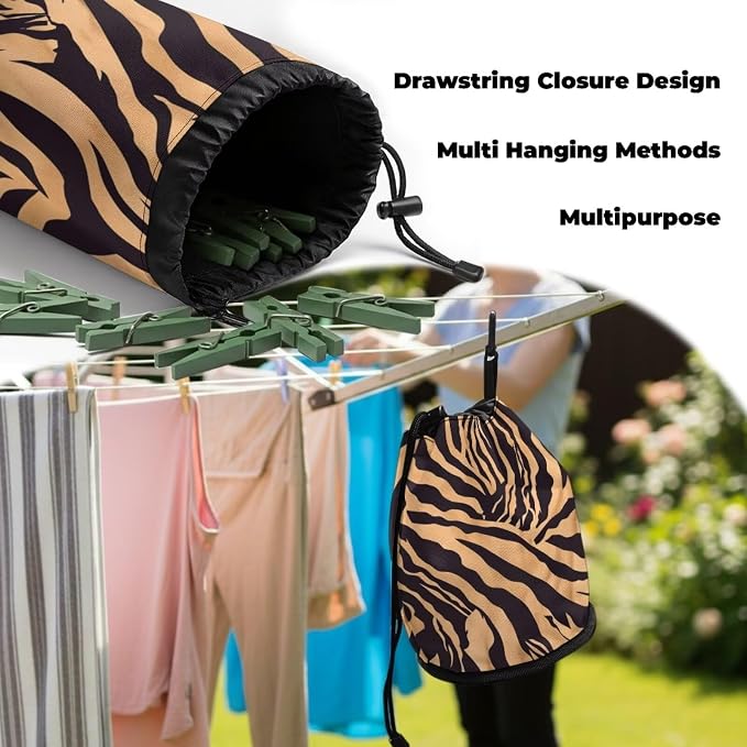 Zebra Print Clothespin Bag - Image 6