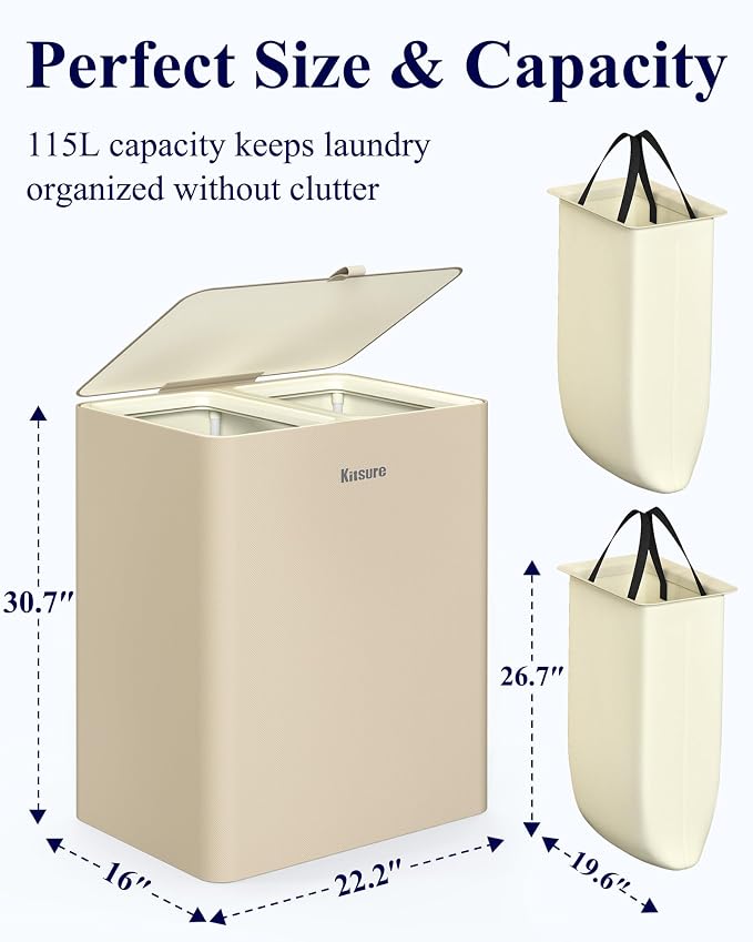 Kitsure Laundry Basket 115L – Large Laundry Hamper - Image 4