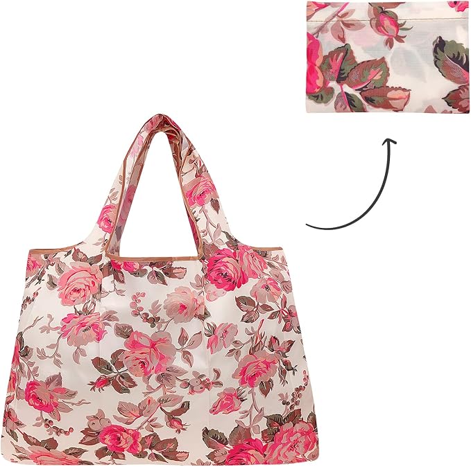 allydrew Large Foldable Tote Nylon Reusable Grocery Bag - Image 4