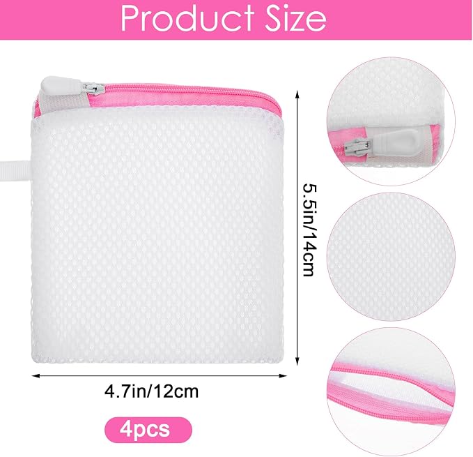 4 Pcs Small Laundry Mesh Bags Mini Washing Machine Underwear Washing Bag - Image 2