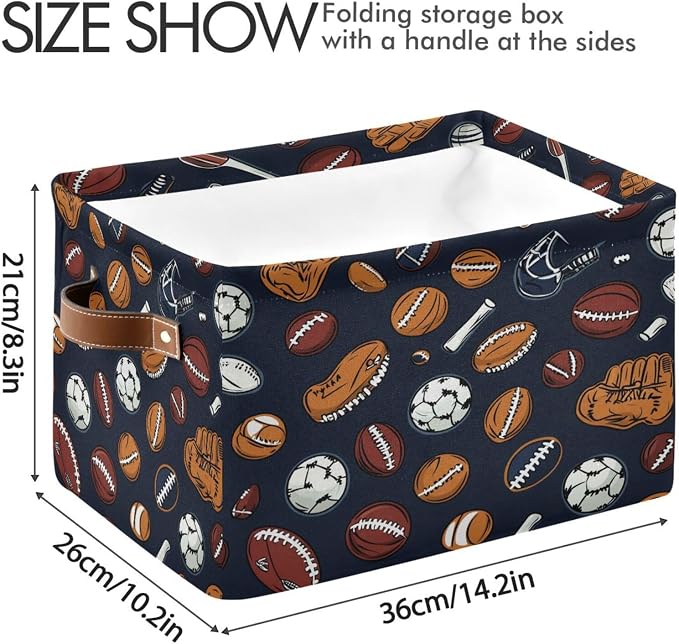 Nander Sports Balls and Gloves Storage Basket 2PCS, Foldable Storage Bin - Image 3