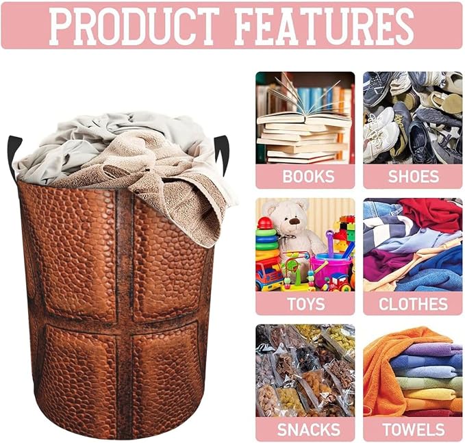 Basketball Texture Pattern Laundry Hamper Bag - Image 8