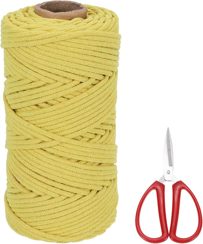 MECCANIXITY Braided Macrame Cord, 4mm x 109 Yards Natural Cotton Rope Macrame by MECCANIXITY