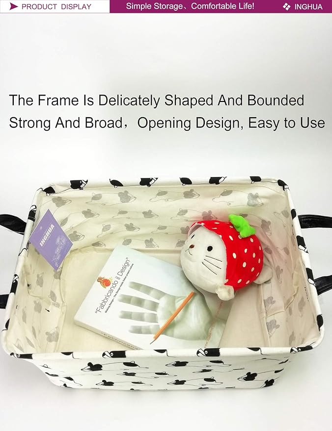 Rectangular Storage Basket Fabric Organizer Bin - Image 5