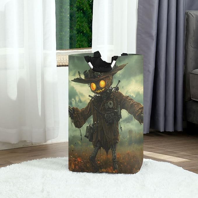 AIXIWAWA Steampunk Scarecrow Laundry Basket Hamper 1 Pack, Collapsible Clothes - Image 2
