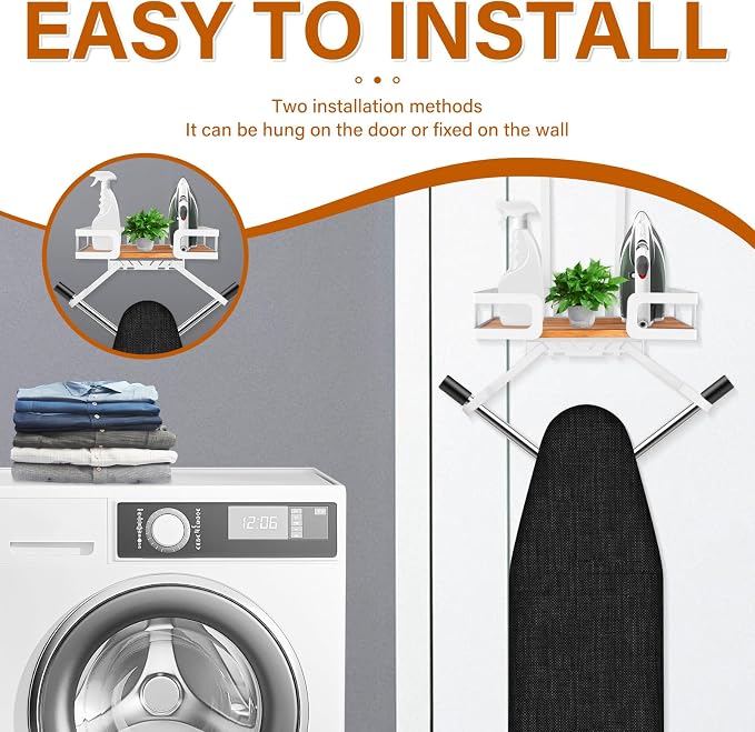 Ironing Board Holder Wall Mount, T and V Shape Ironing Board Hanger Multi Use - Image 6