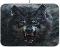 Vivid Print Kitchen Countertop Dish Drying Mat, Angry Howling Wolf Absorbent by Unknown