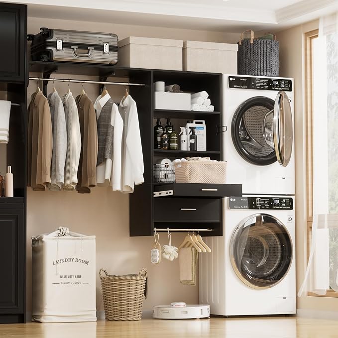 Wood Laundry Room Organizer System - Image 4