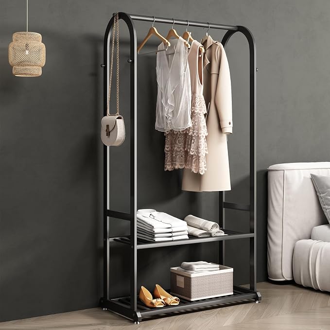 Freestanding Clothing Rack, Metal Garment Rack - Image 9