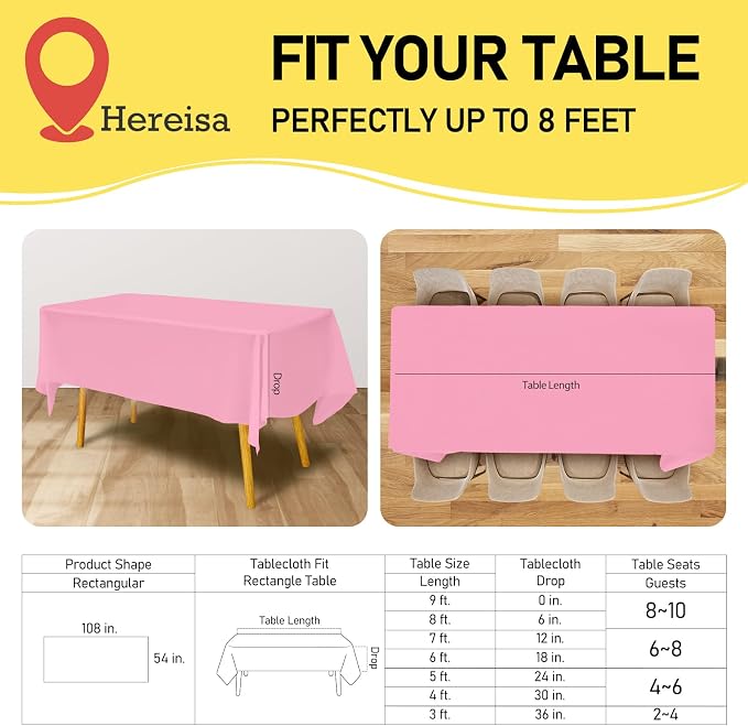 Pink Disposable Plastic Table Cloth - Image 4