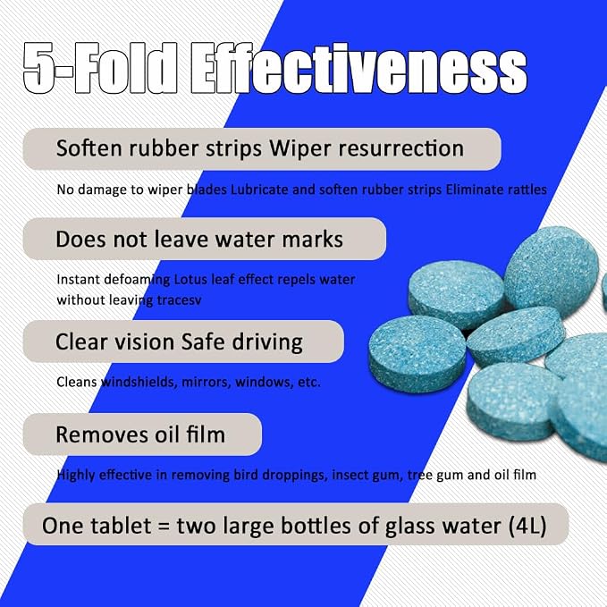 50PCS Washer Fluid Tablets, Car Windshield Washer Fluid Concentrated Clean - Image 3