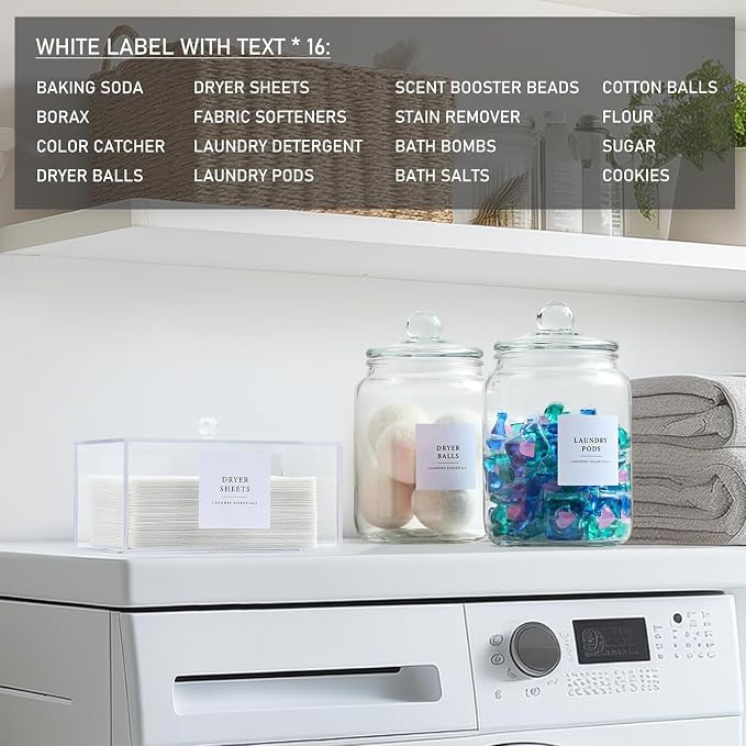Glass Jars for Laundry Room Organization, 0.8 Gallon Glass Containers - Image 4